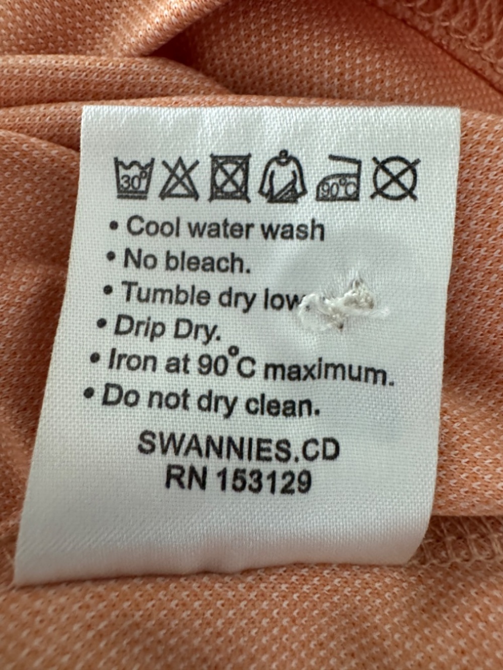 Swannies Slit Pocket Polo in Light Orange XL - Picture 6 of 6